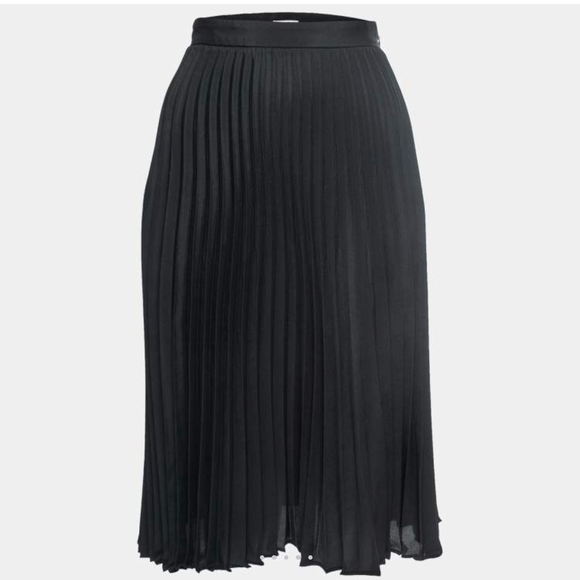 MIU MIU Black Plisse Pleated Crepe Midi. Size XS - Picture 1 of 14